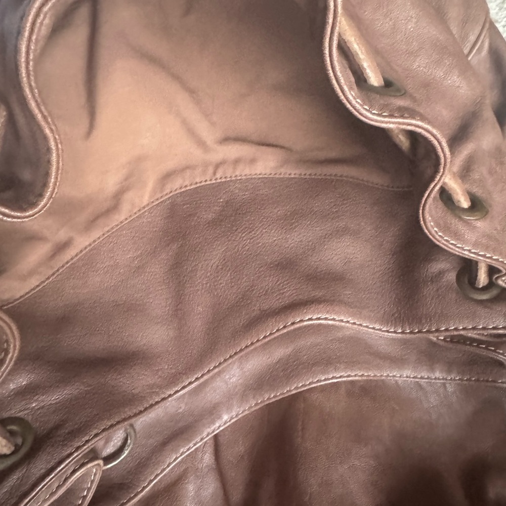 Gerard Darel French brown leather besace bandoulière saddle crossbody handbag - Picture 4 of 5
